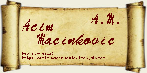 Aćim Mačinković vizit kartica